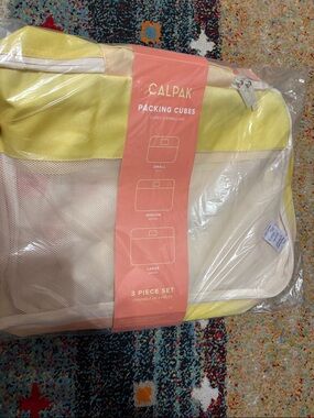 Calpak Yellow and Cream 3-Piece Packing Cube Set